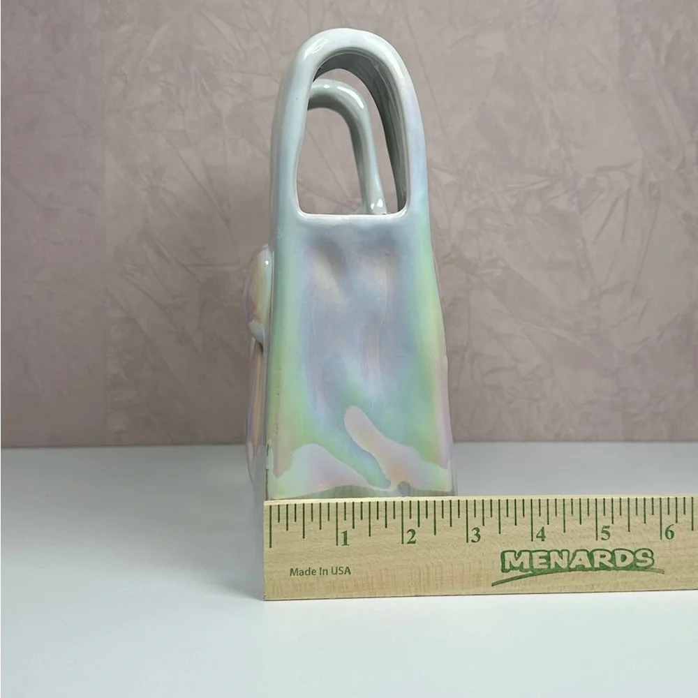 Iridescent Bow Bag Style Vase